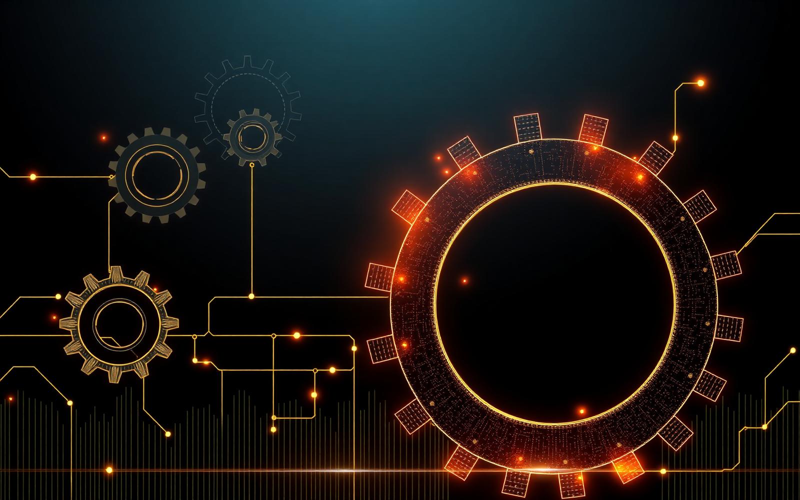 Abstract gears and circuitry
